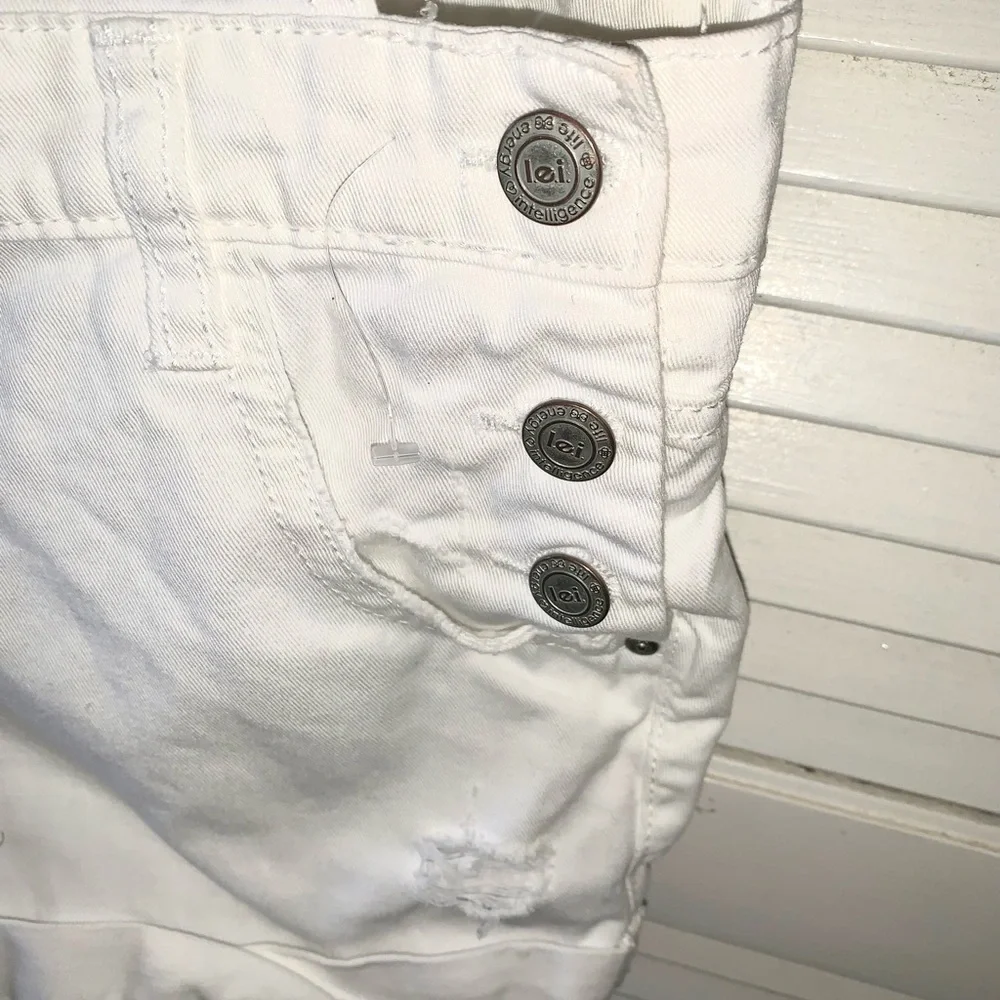 Vintage lei overall shorts white women’s XS new without tags - Picture 7 of 9